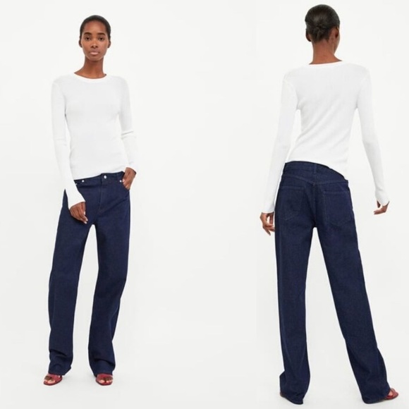 ZARA Heritage Straight Sunset Blue Denim Jeans 2 - Picture 14 of 14